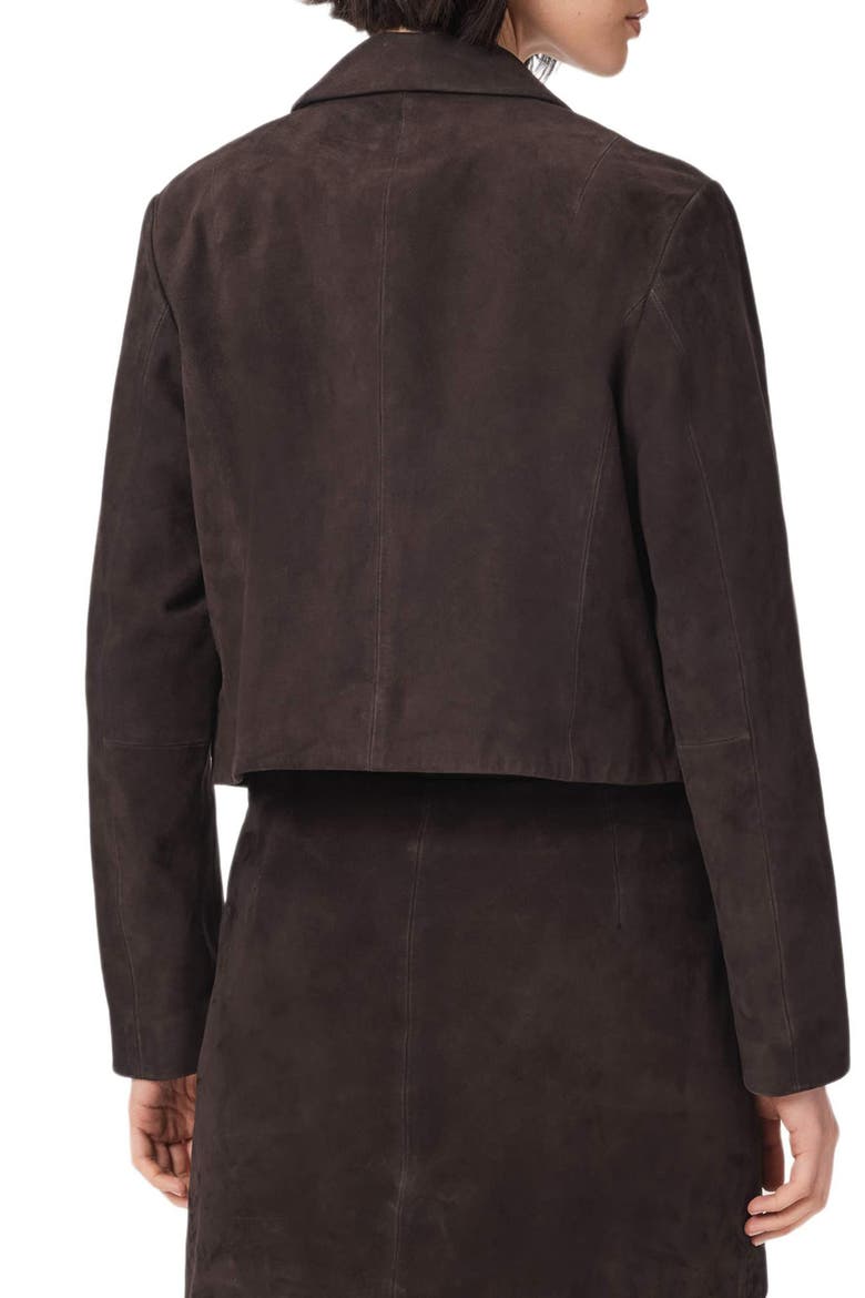 Apton Leather Blazer, Alternate, color, BITTER BROWN