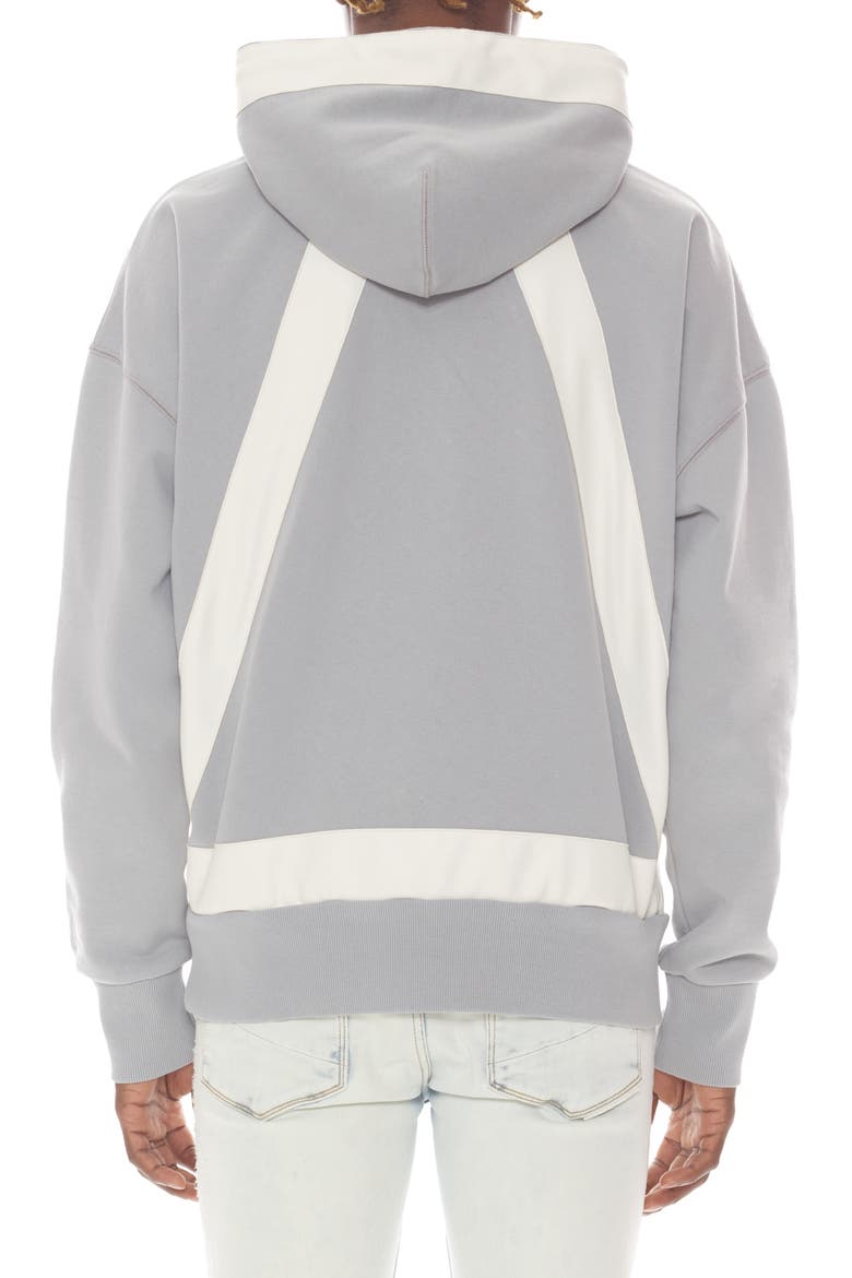 Taped Cotton Hoodie, Alternate, color, GHOST GREY