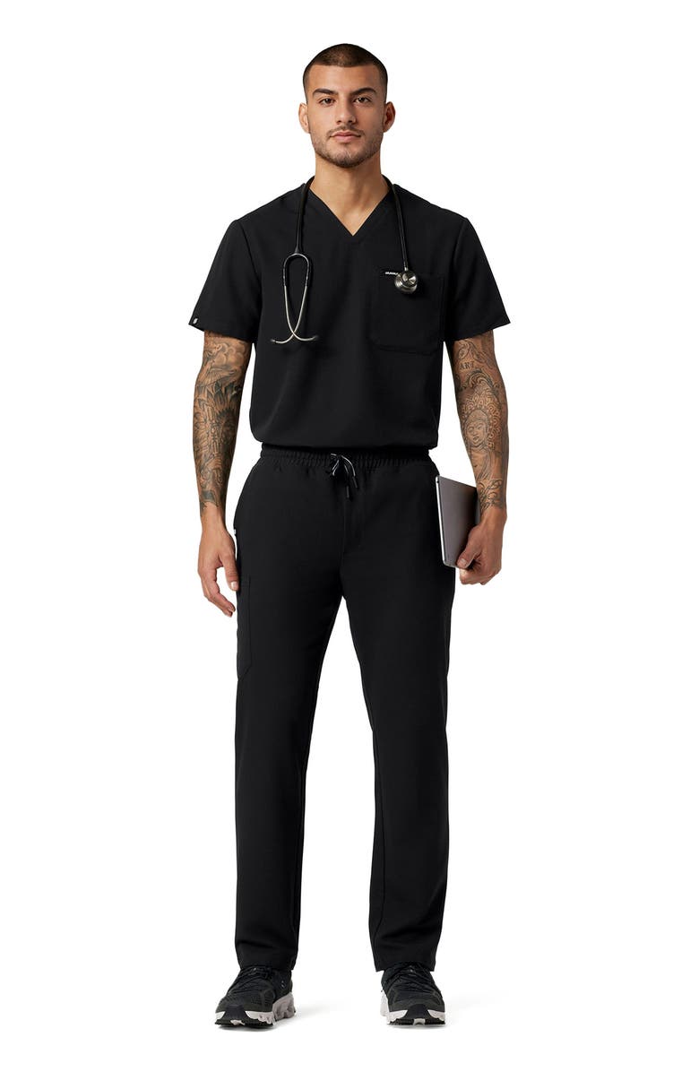 JAANUU Rhodes Men's 7-Pocket Straight Leg Scrub Pant, Main, color, Black