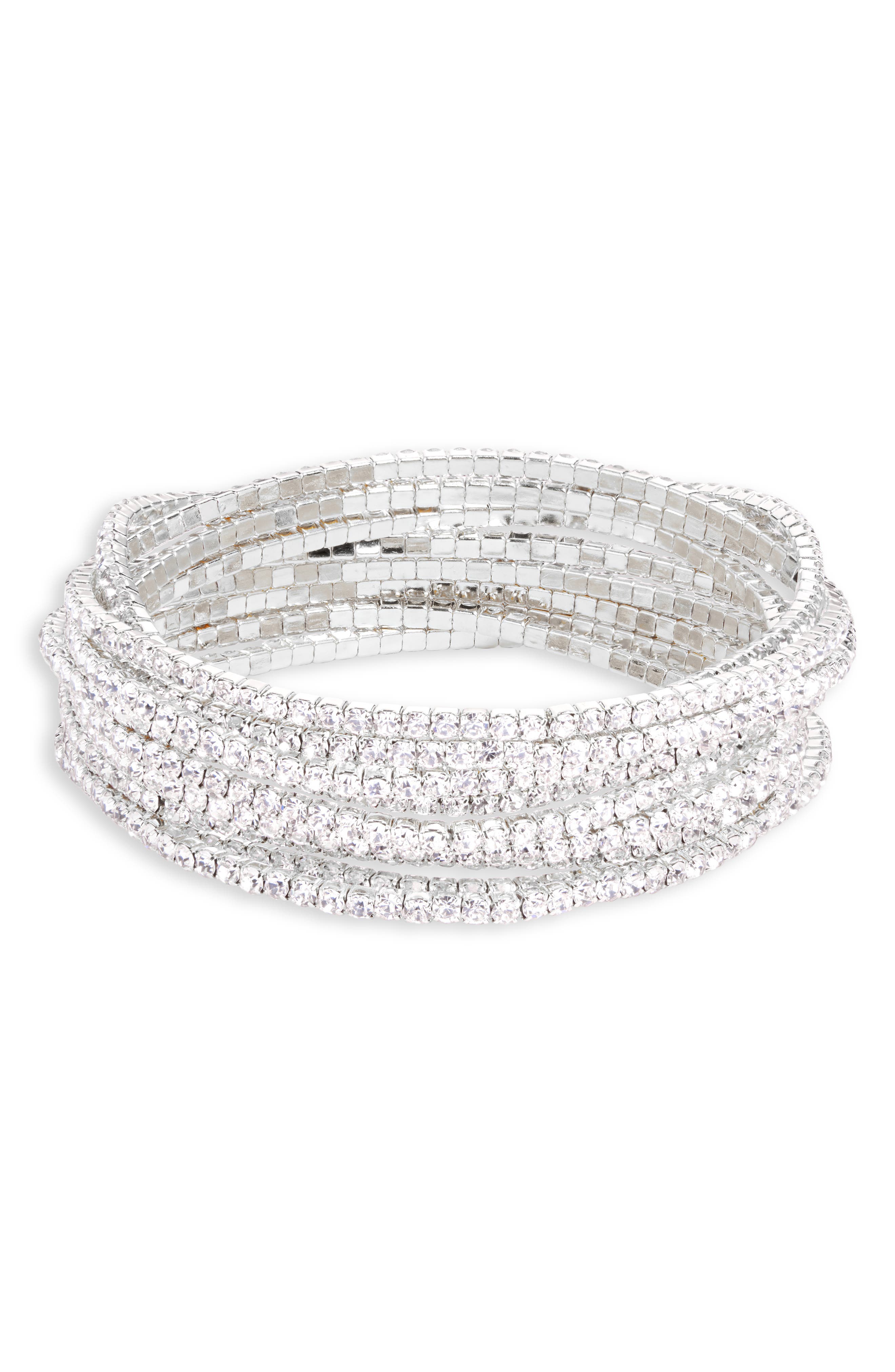 NORDSTROM RACK Set of 10 Skinny Sparkle Stretch Bracelets