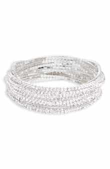 NORDSTROM RACK Set of 10 Skinny Sparkle Stretch Bracelets