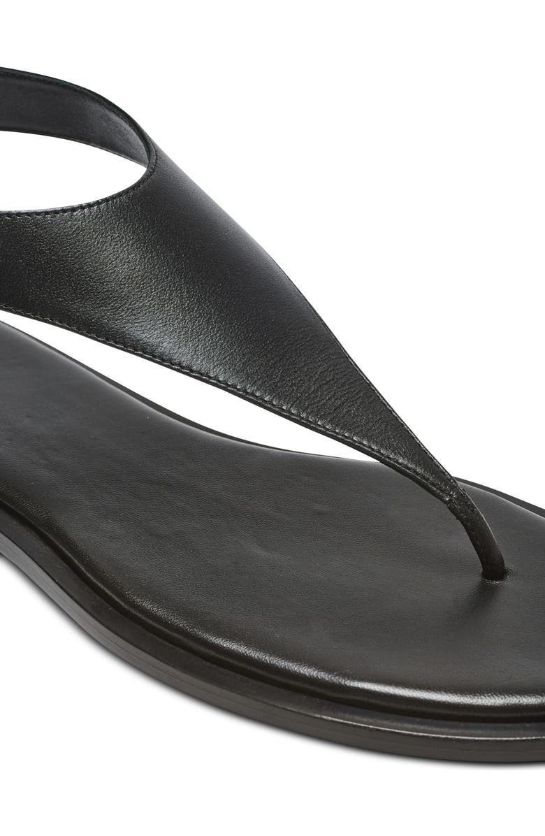 Balmain Anthem flat toe-post sandals in lambskin leather, Alternate, color, Black