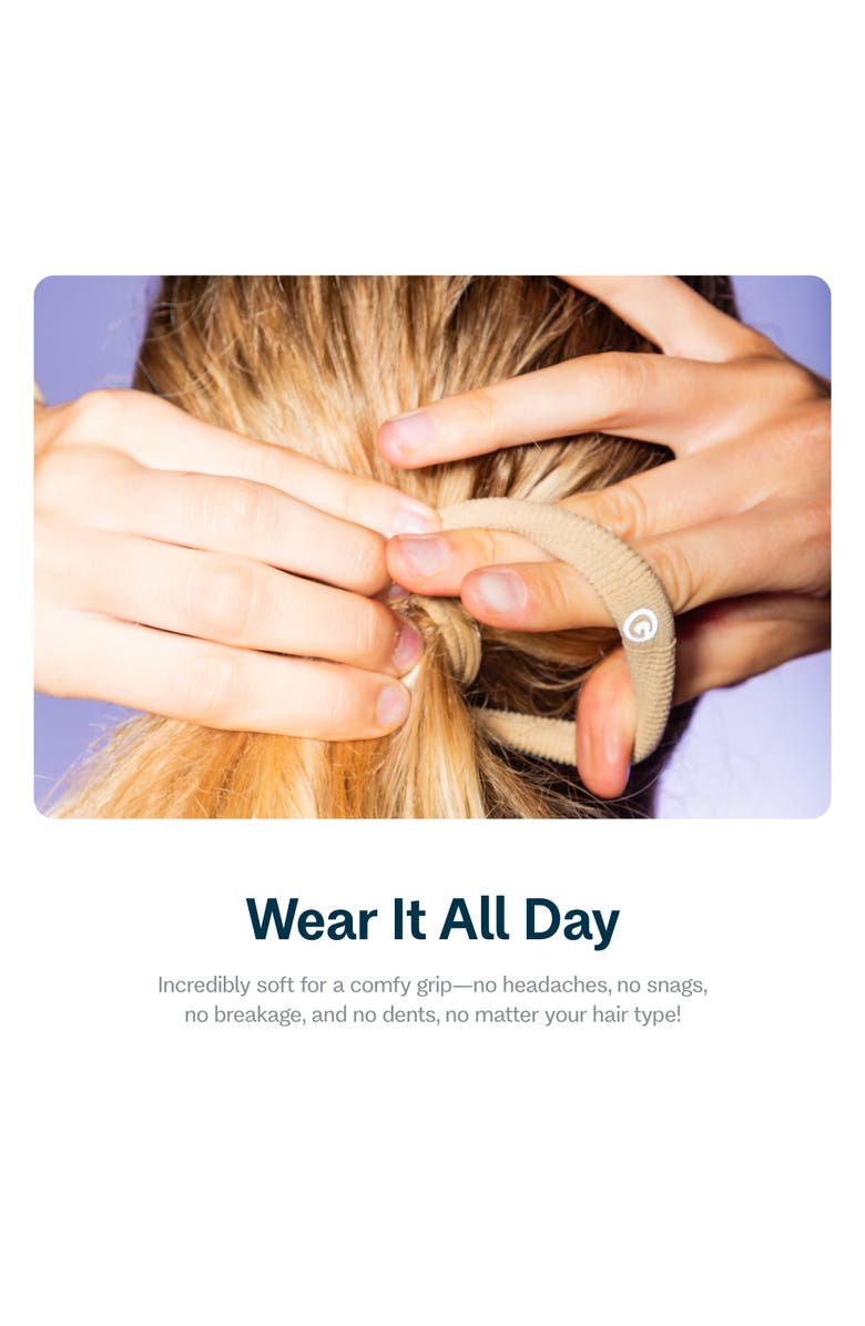 Gimme Beauty Thick Fit Hair Bands, Damage Free Hair Ties Made with Seamless Microfiber Elastics, Alternate, color, 