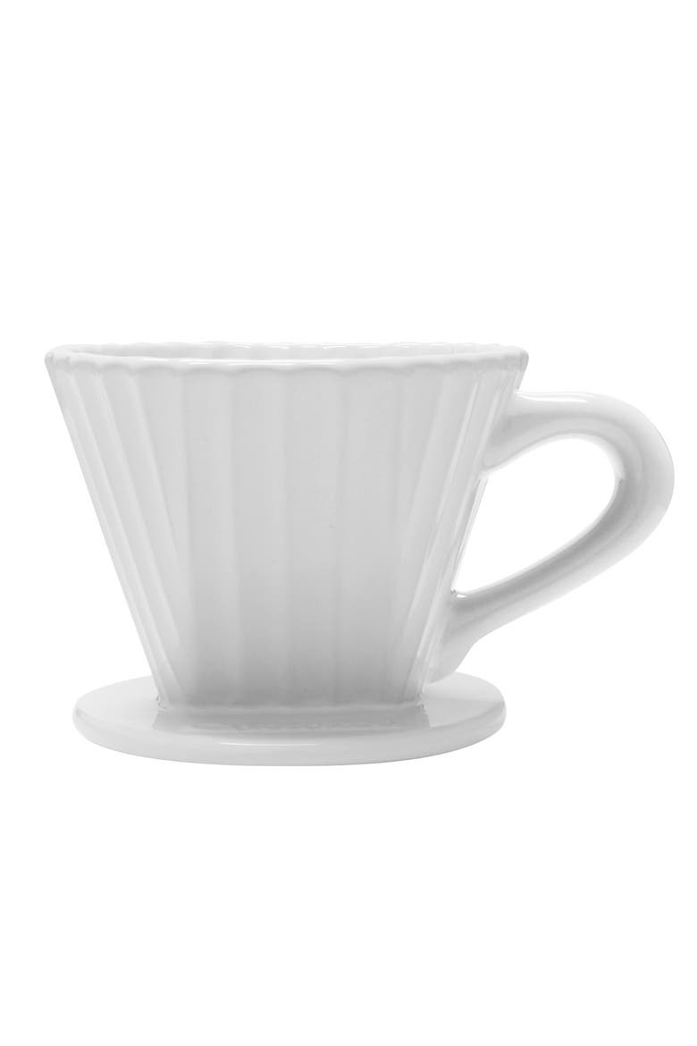 8 ounce Lotus Ceramic Pour Over Coffee Filter, Main, color, White