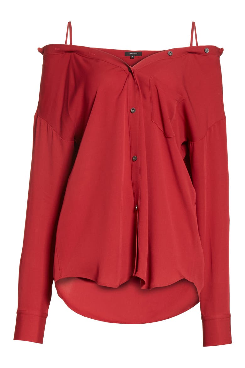 Tamalee Silk Shirt, Alternate, color, BRIGHT RASPBERRY