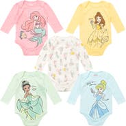Disney Princess 5-Pack Long Sleeve Bodysuits