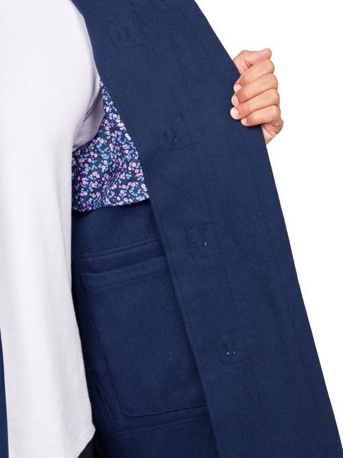 Construct Solid Wool Toggle Coat In Navy