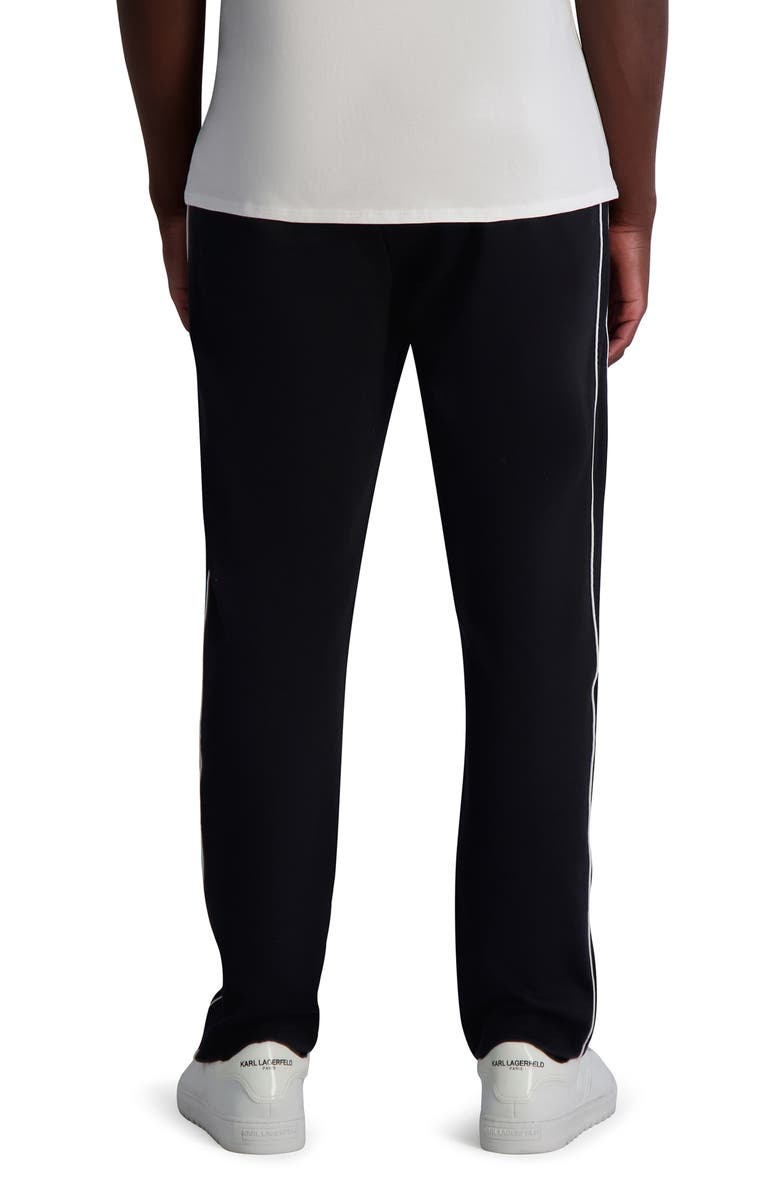 KARL LAGERFELD PARIS Side Stripe Cotton Blend Performance Pants, Alternate, color, Black