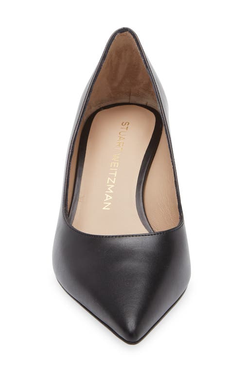 Stuart Weitzman Stuart Power 50 Block Heel Pump In Black Smooth Calf