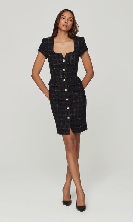 Sierra Windowpane Tweed Dress