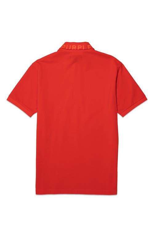 Purple Brand Monogram-print Polo Shirt In Red