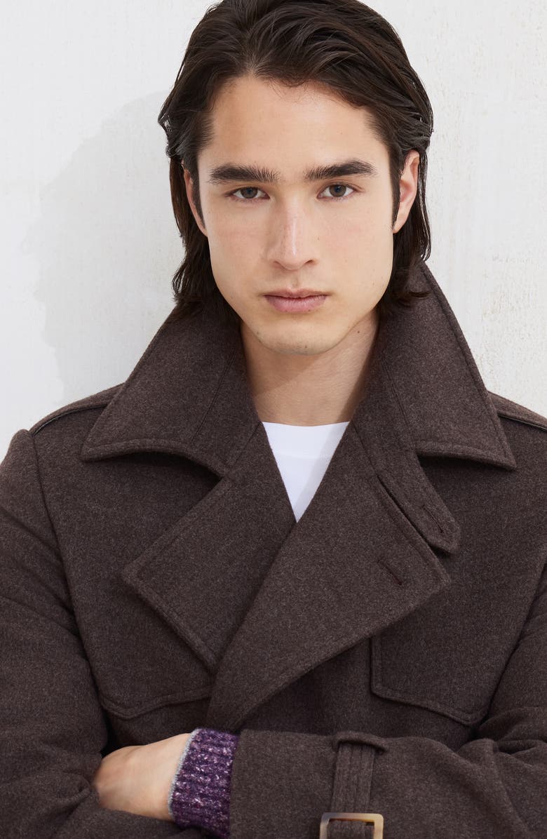 Brunello Cucinelli Hand-crafted trenchcoat, Alternate, color, Brown