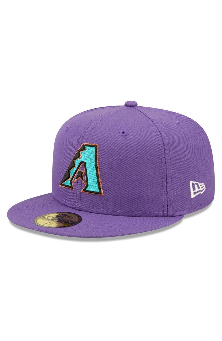 New Era Men's New Era Purple Arizona Diamondbacks 2001 World Series Champions Citrus Pop UV 59FIFTY Fitted Hat, Alternate, color, 