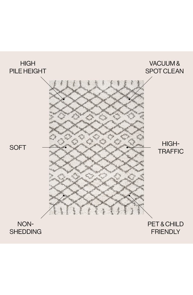 JONATHAN Y Algaida Moroccan Diamond Shag Area Rug, Alternate, color, Beige/Dark Gray