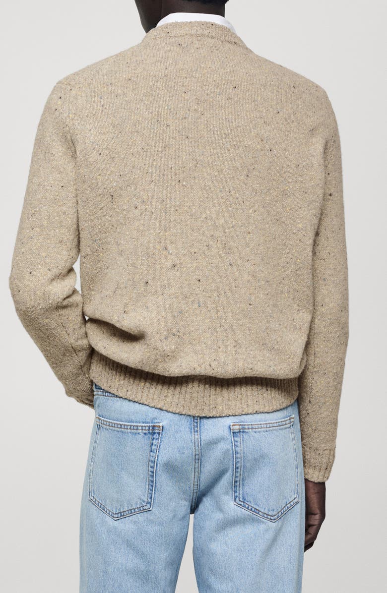 MANGO Nep Crewneck Sweater, Alternate, color, Sand