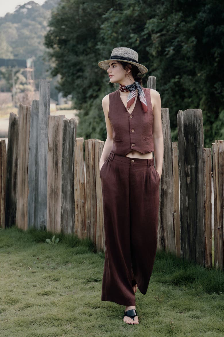 Hemp High Rise Pants, Alternate, color, espresso