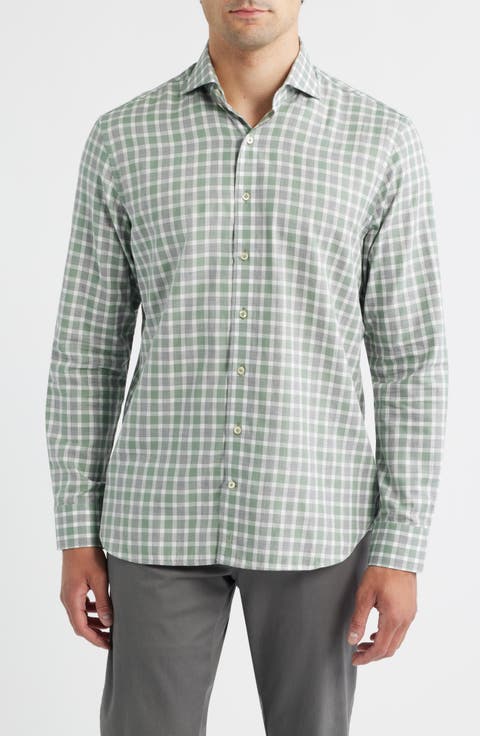 Peirce Check Cotton Button-Up Shirt