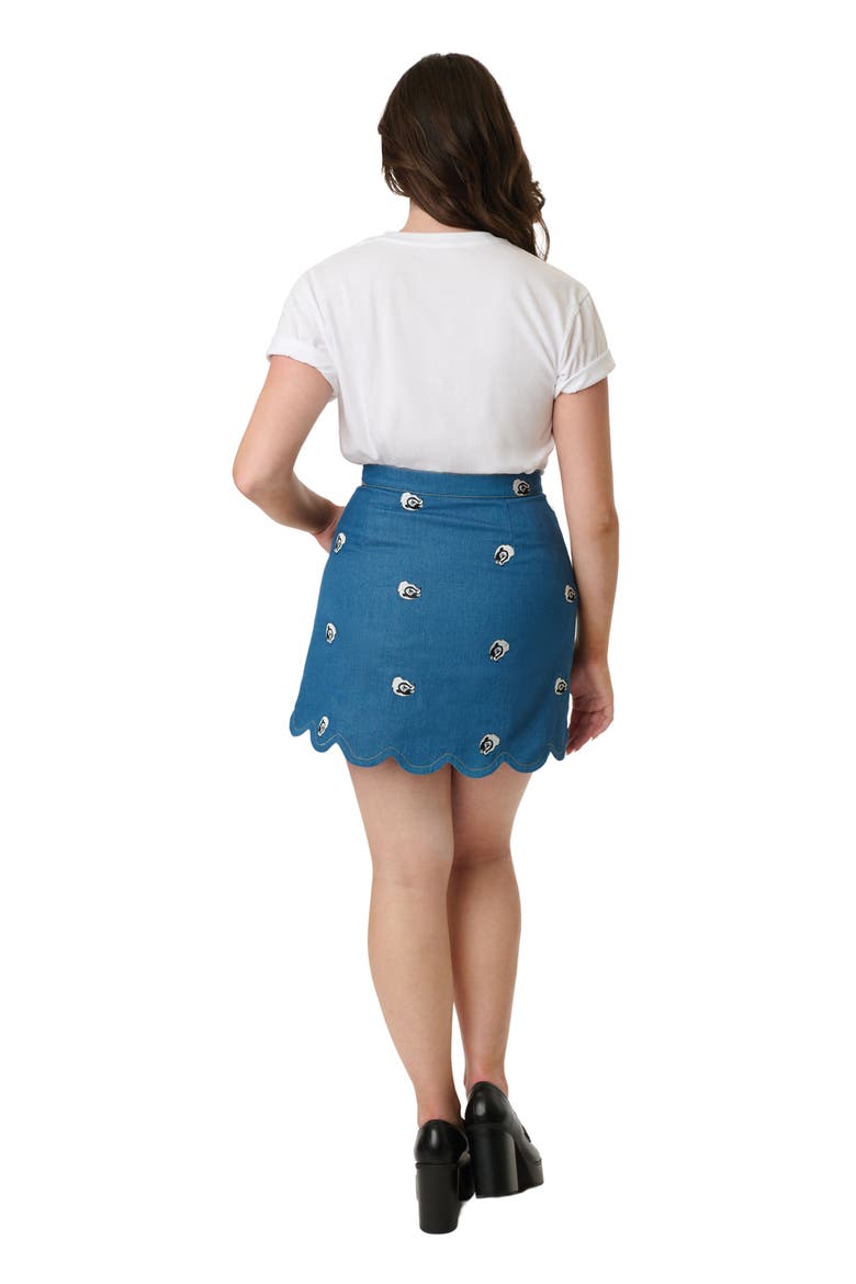 Scallop Hem Mini Skirt, Alternate, color, Blue