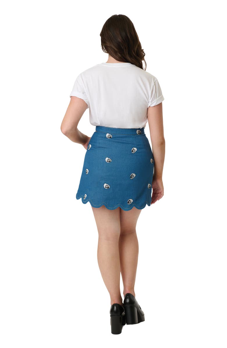 Unique Vintage Scallop Hem Mini Skirt, Alternate, color, Blue