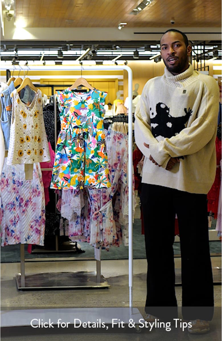 Kids' Jungle Print Frill Sleeve Cotton Jersey Dress, sales video thumbnail