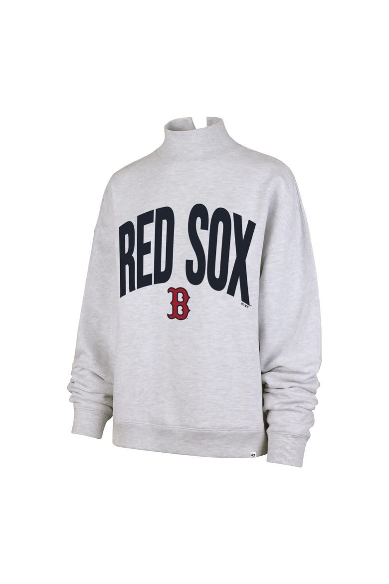 Women's '47  Heather Gray Boston Red Sox Subtle Muse Mock Neck Sweatshirt, Alternate, color, Heather Gray