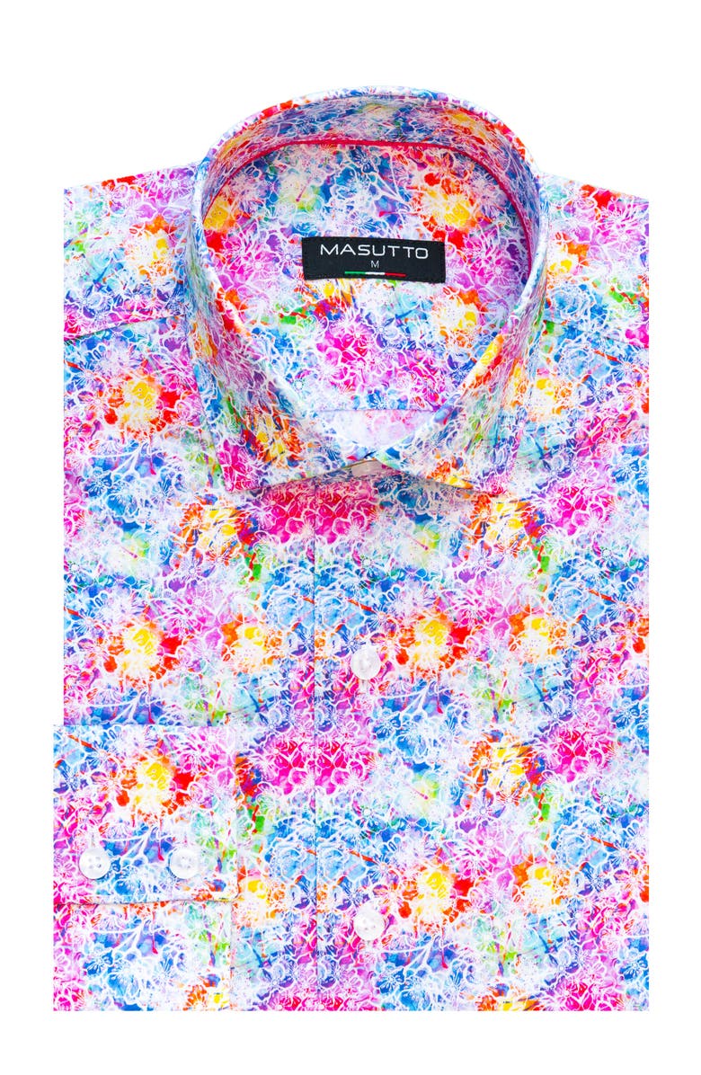 MASUTTO Vava Print Button-Up Long Sleeve Shirt, Main, color, Multicolor
