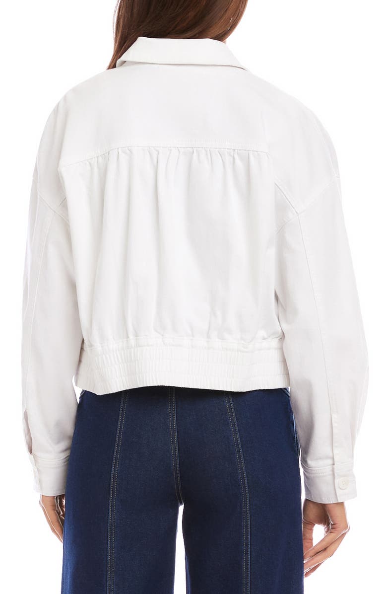 Karen Kane Jewel Button Denim Jean Jacket, Alternate, color, Off White