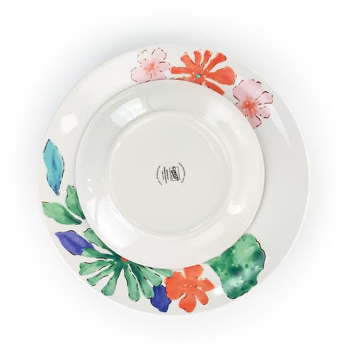 Gibson Home Dazzling Lily 12 Piece Ceramic Dinnerware Set In Multi