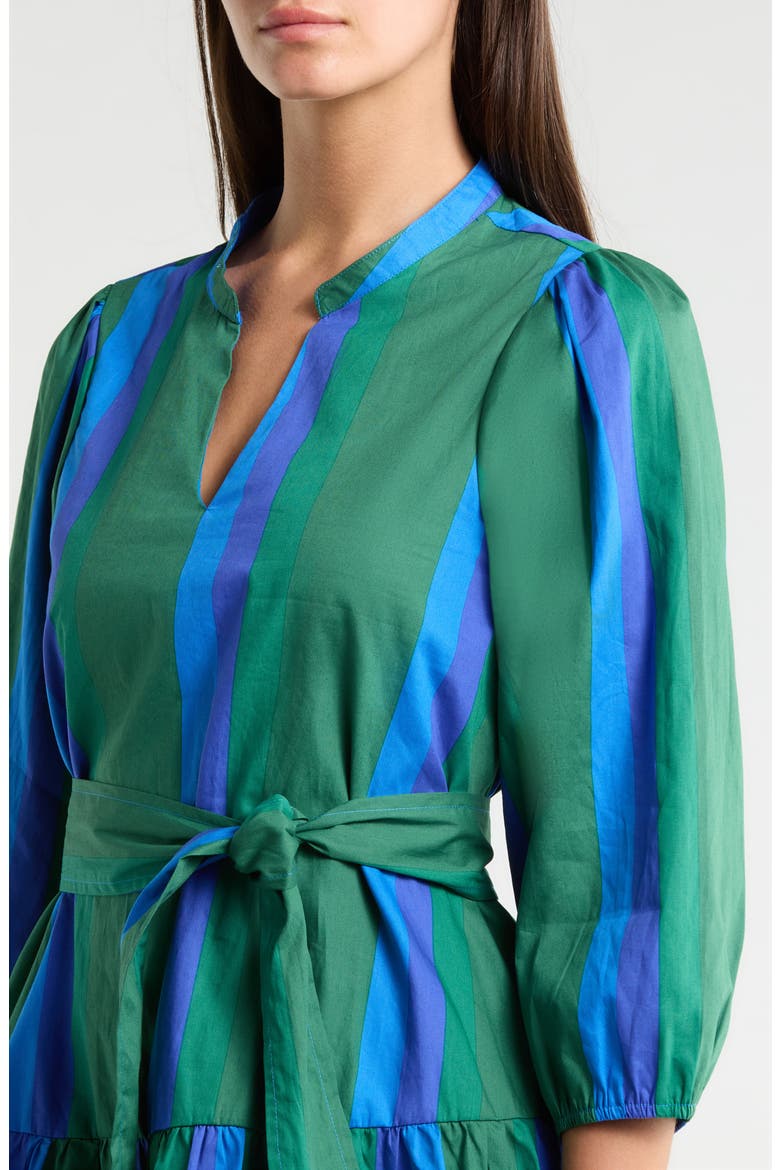 Dolary Stripe Leola Mini Shirtdress, Alternate, color, EMERALD-BLUES
