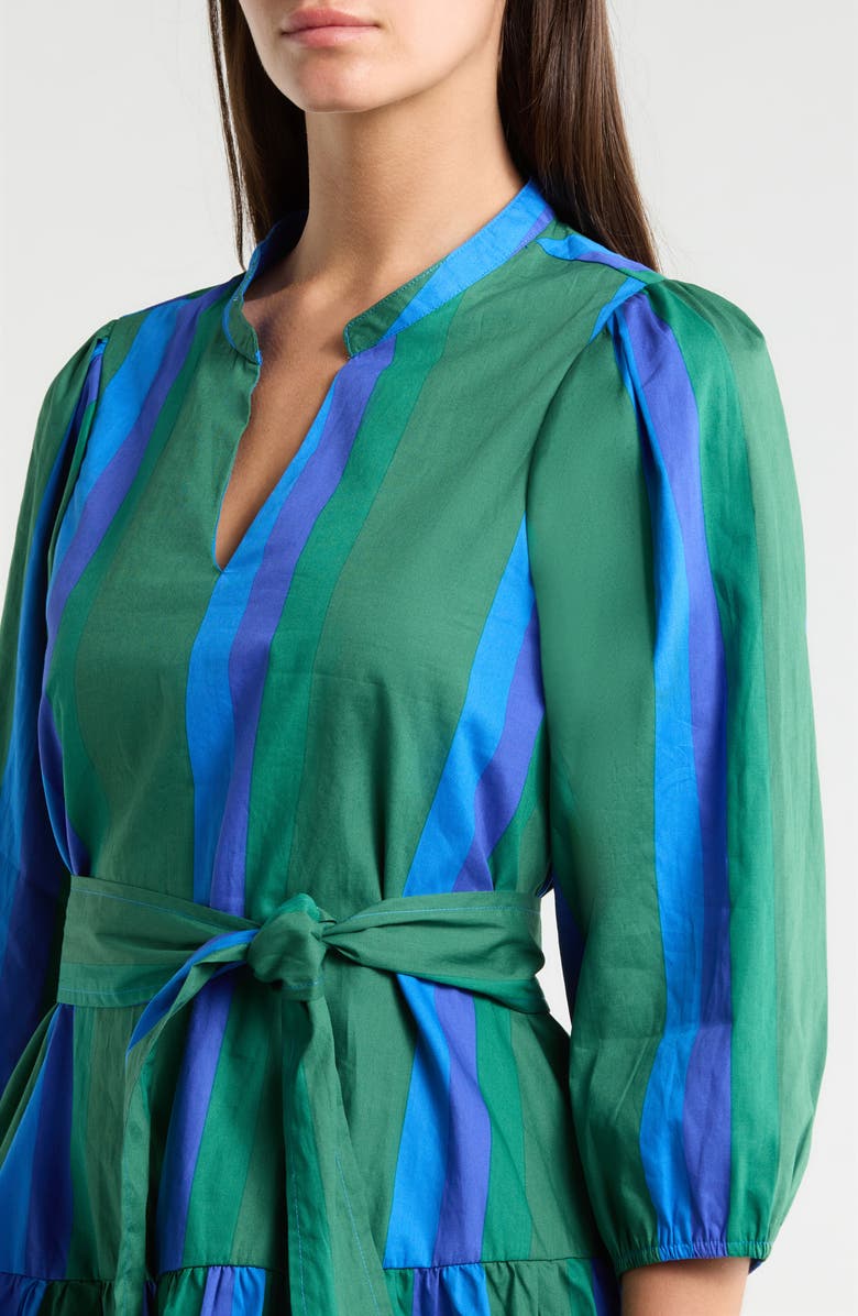 SUGARLIPS Dolary Stripe Leola Mini Shirtdress, Alternate, color, Emerald-Blues