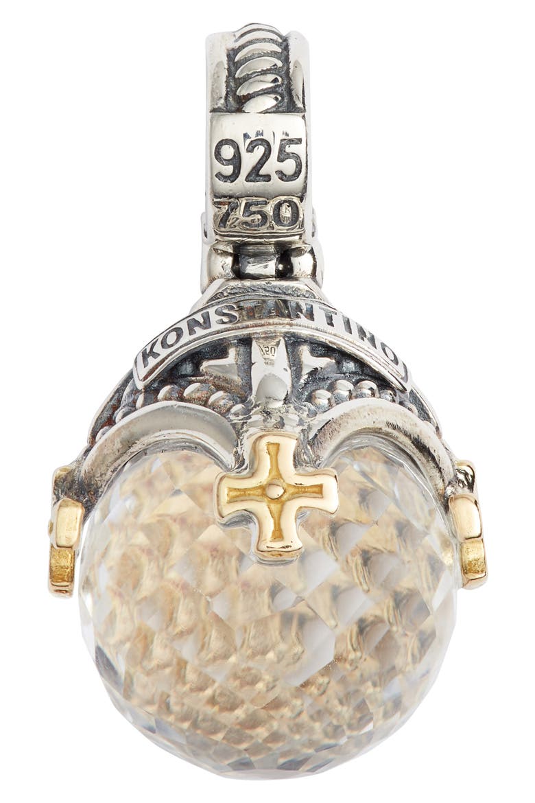 Pythia Round Crystal Cross Pendant, Alternate, color, SILVER/ CRYSTAL