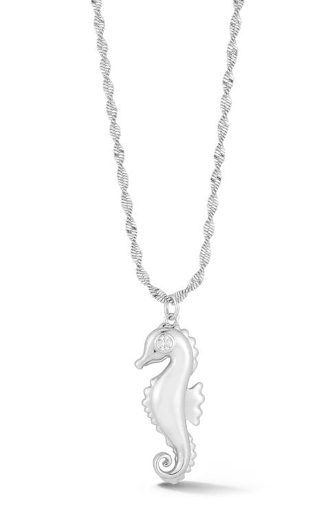 Cubic Zirconia Seahorse Pendant Necklace