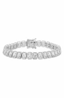 Queen Jewels Emerald Cut Cubic Zirconia Tennis Bracelet