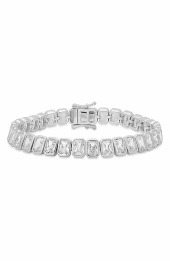 Queen Jewels Emerald Cut Cubic Zirconia Tennis Bracelet
