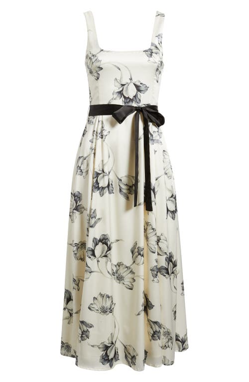Lulus Scout Tie Waist Midi Dress In White