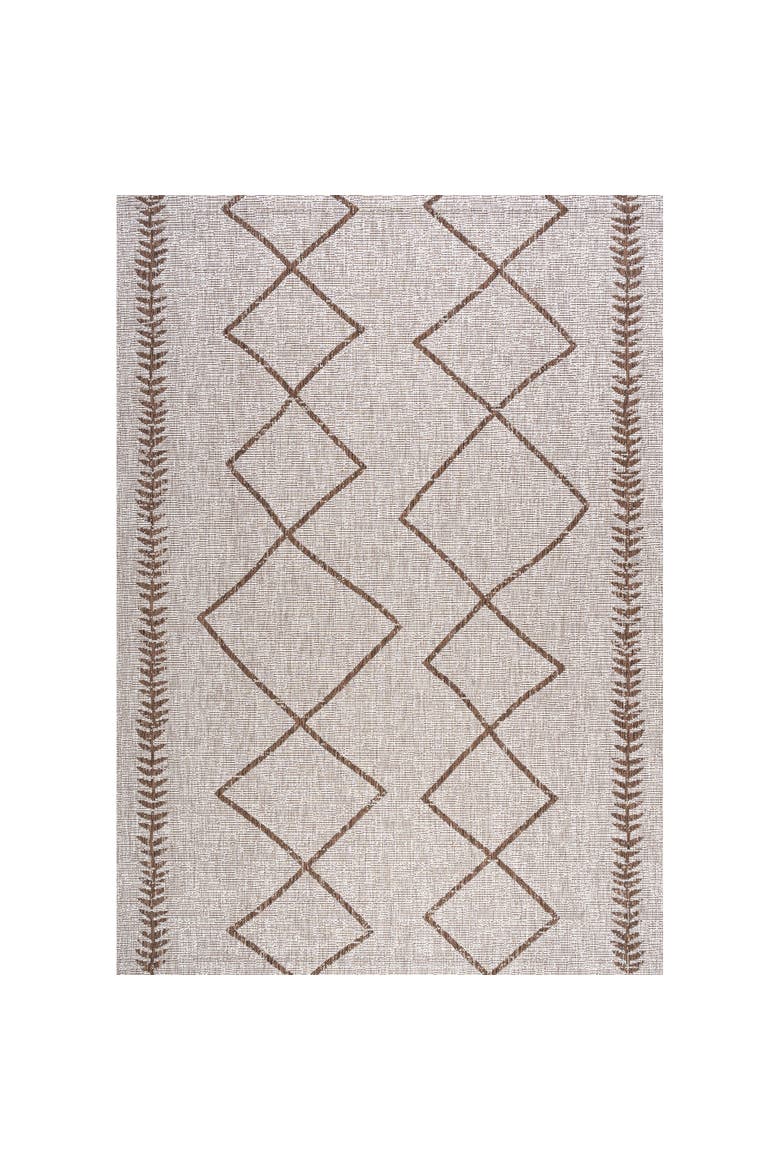 Derya  Diamond Trellis Indoor/Outdoor Area Rug, Main, color, Beige/Brown