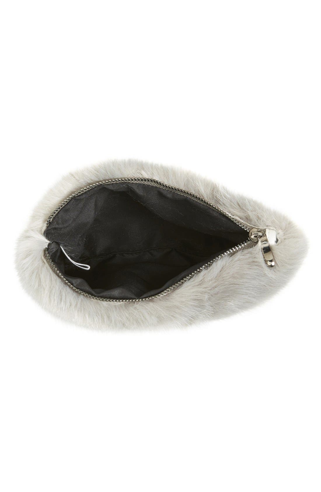 No Brand Needed Faux Fur Convertible Clutch, Alternate, color, GREY