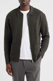 NN07 Jonas 6398 Boiled Merino Wool Zip Cardigan