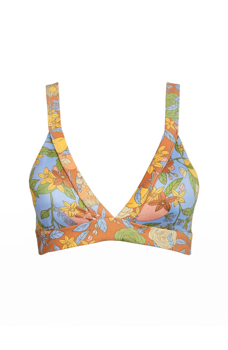 Kitty and Vibe Banded Triangle Bikini Top, Alternate, color, Aurelia