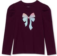 Lands' End Girls Long Sleeve Graphic Tee With Puff Shoulder