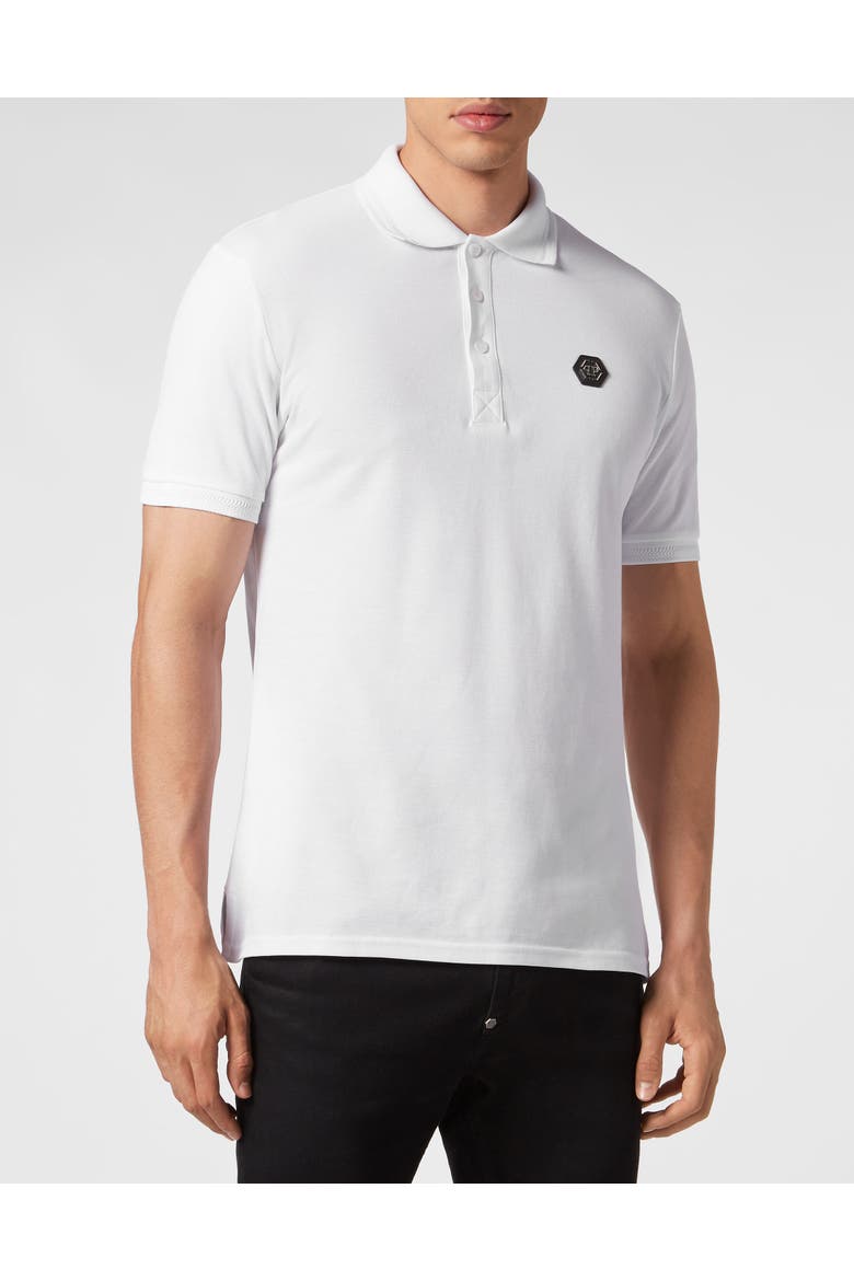 Polo Shirt Ss Gothic Plein Men, Main, color, white