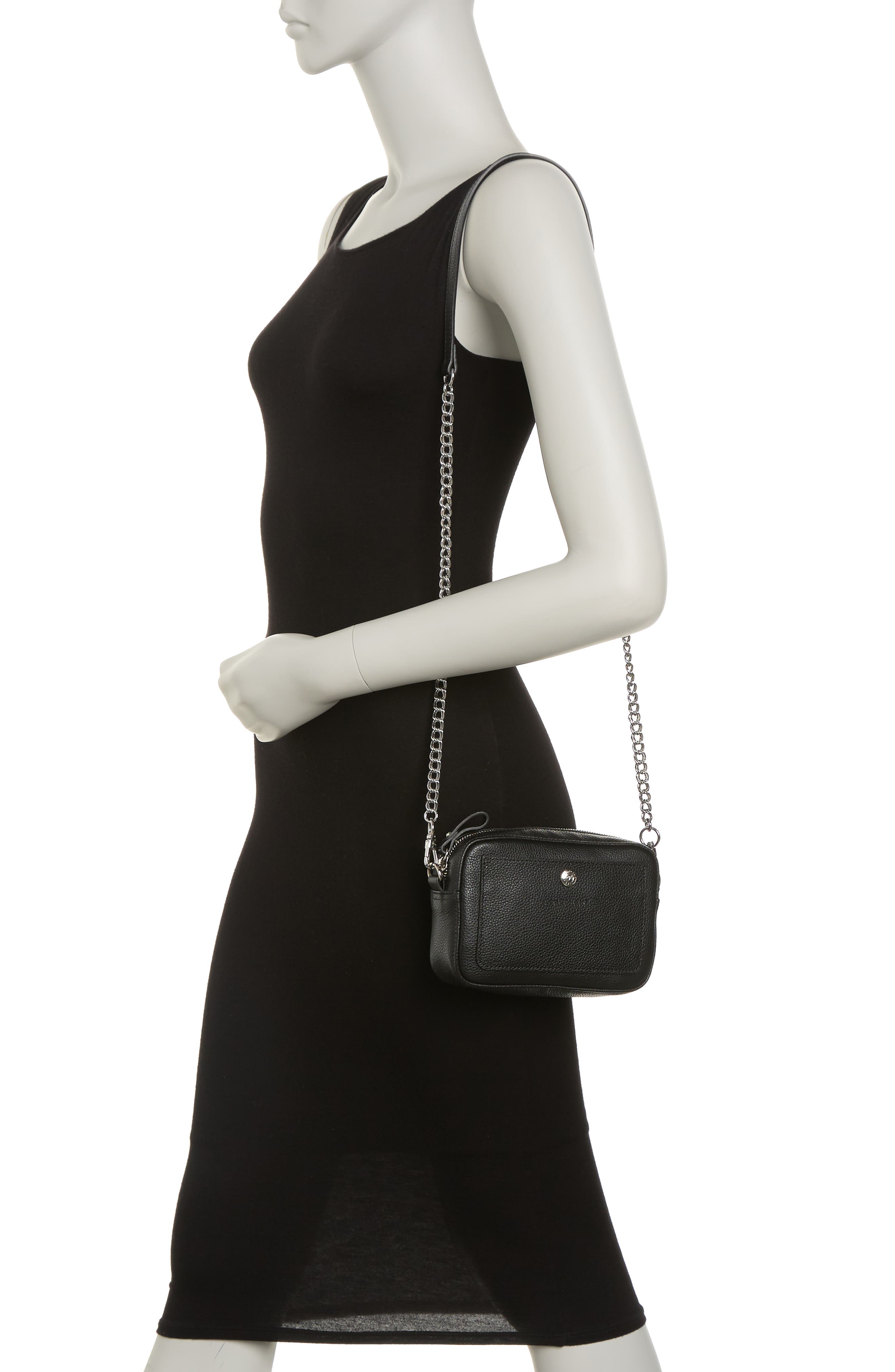 Longchamp Leather Chain Crossbody Bag, Alternate, color, 