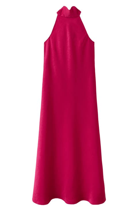 Satin Halter Neck Dress