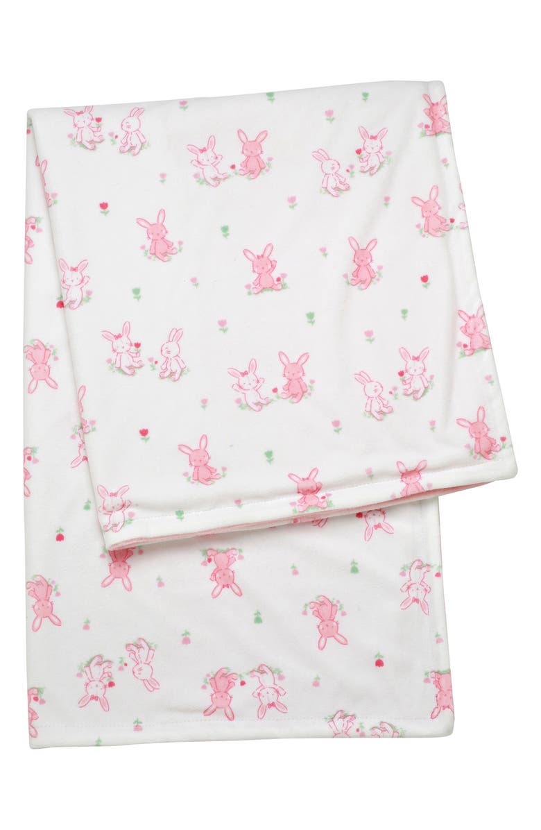Little Me Bunny Chenille Blanket, Alternate, color, Pink