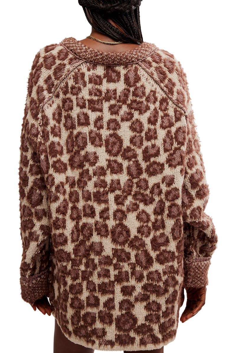 Free People Animal Pattern Tunic Sweater, Alternate, color, 