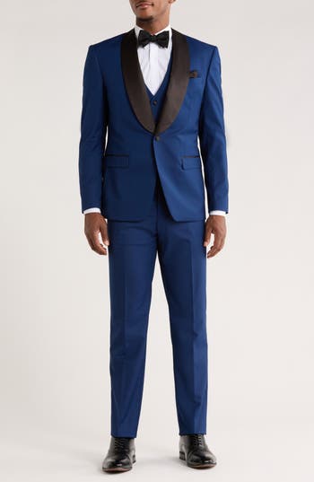 Zegarie Blue Shawl Collar 3-piece Tuxedo In Purple