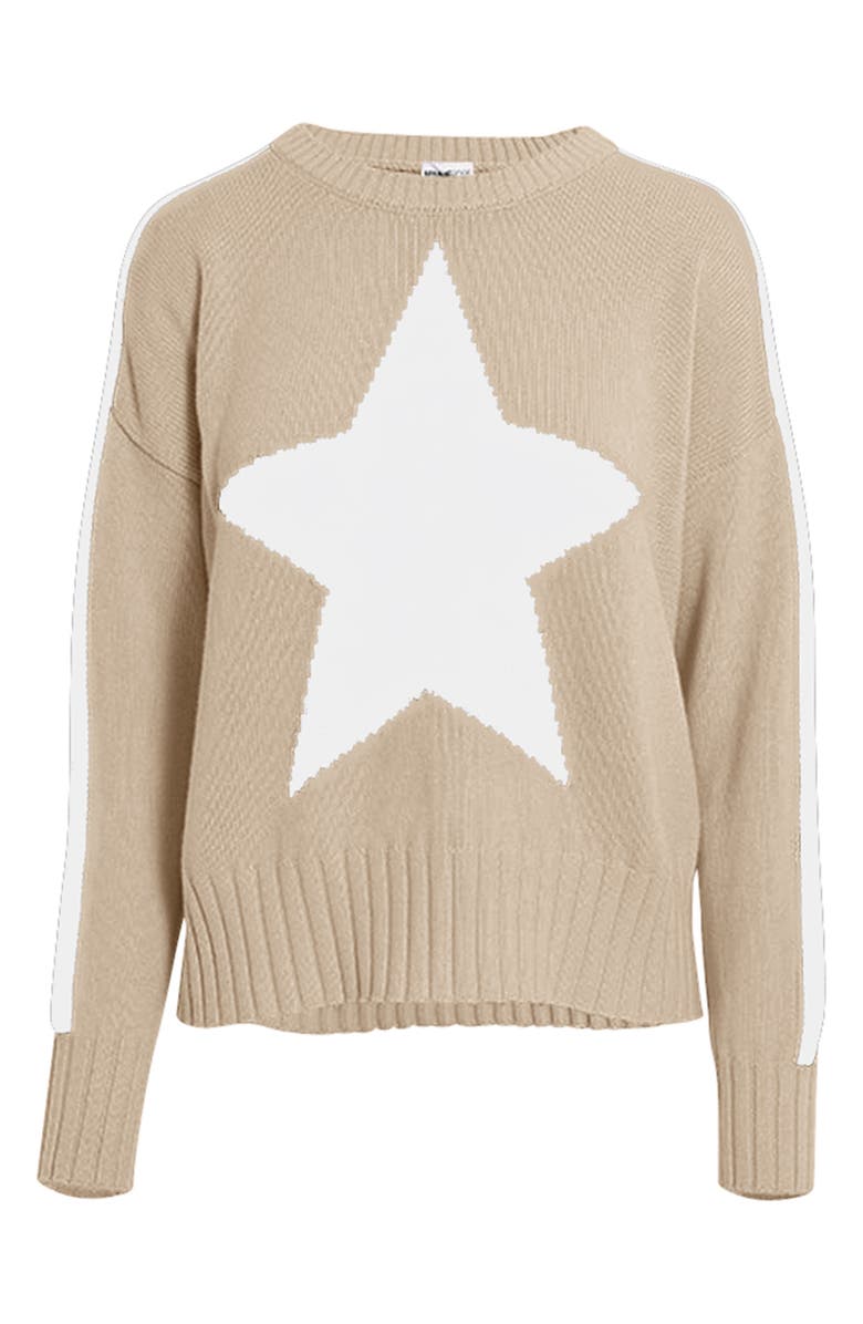 MINNIE ROSE Star Cotton & Cashmere Crewneck Sweater, Alternate, color, 