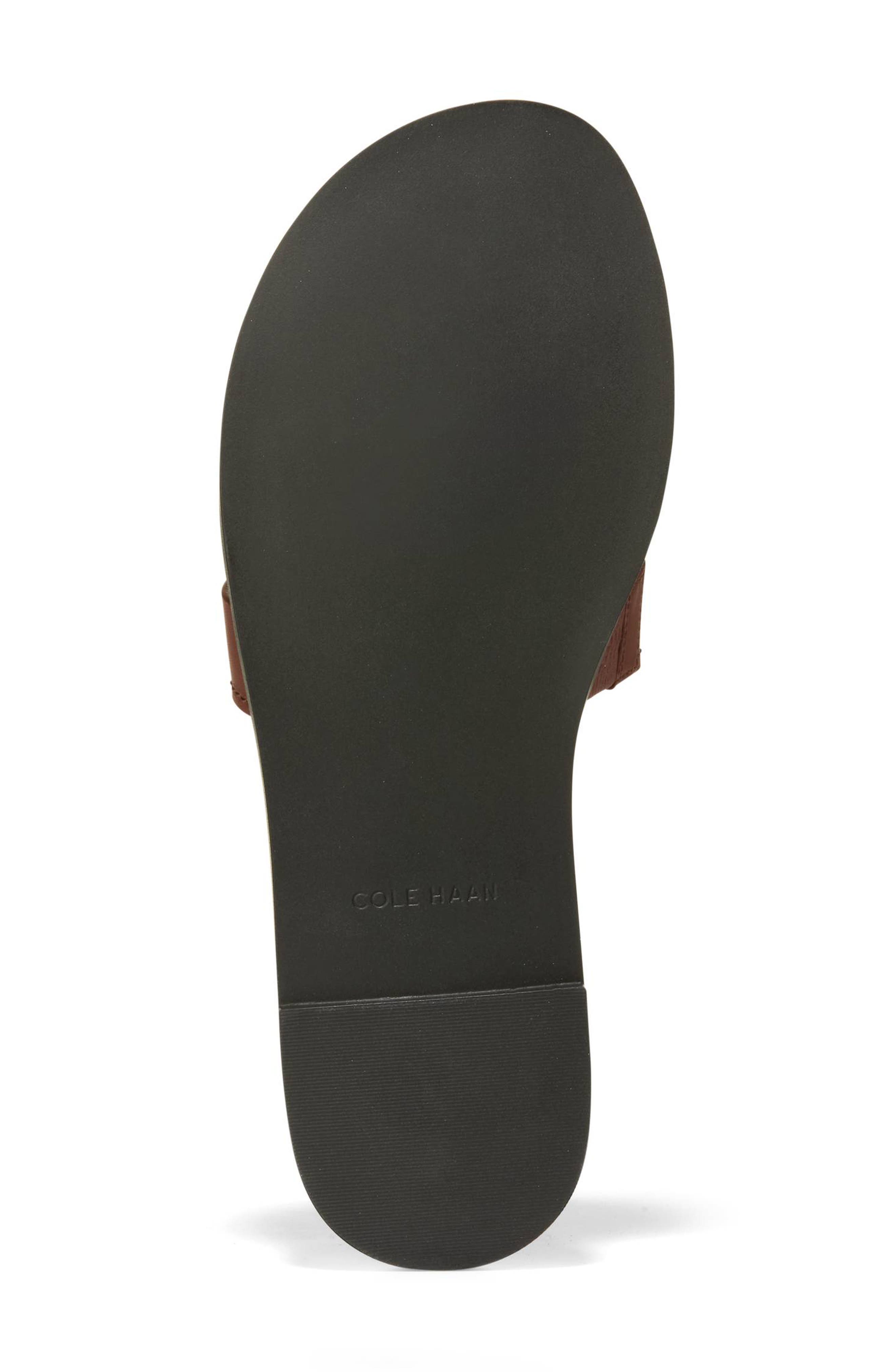 Cole Haan Flynn Fisherman Slide Sandal, Alternate, color, Dark Cuoio/ Black Leather