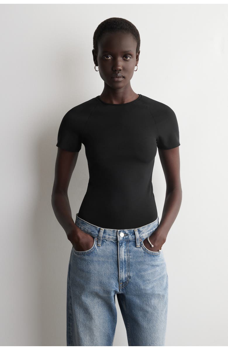 COS Slim-Fit Jersey T-Shirt, Main, color, Black