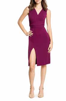 Dress the Population Alessia Tie Waist Crepe Dress